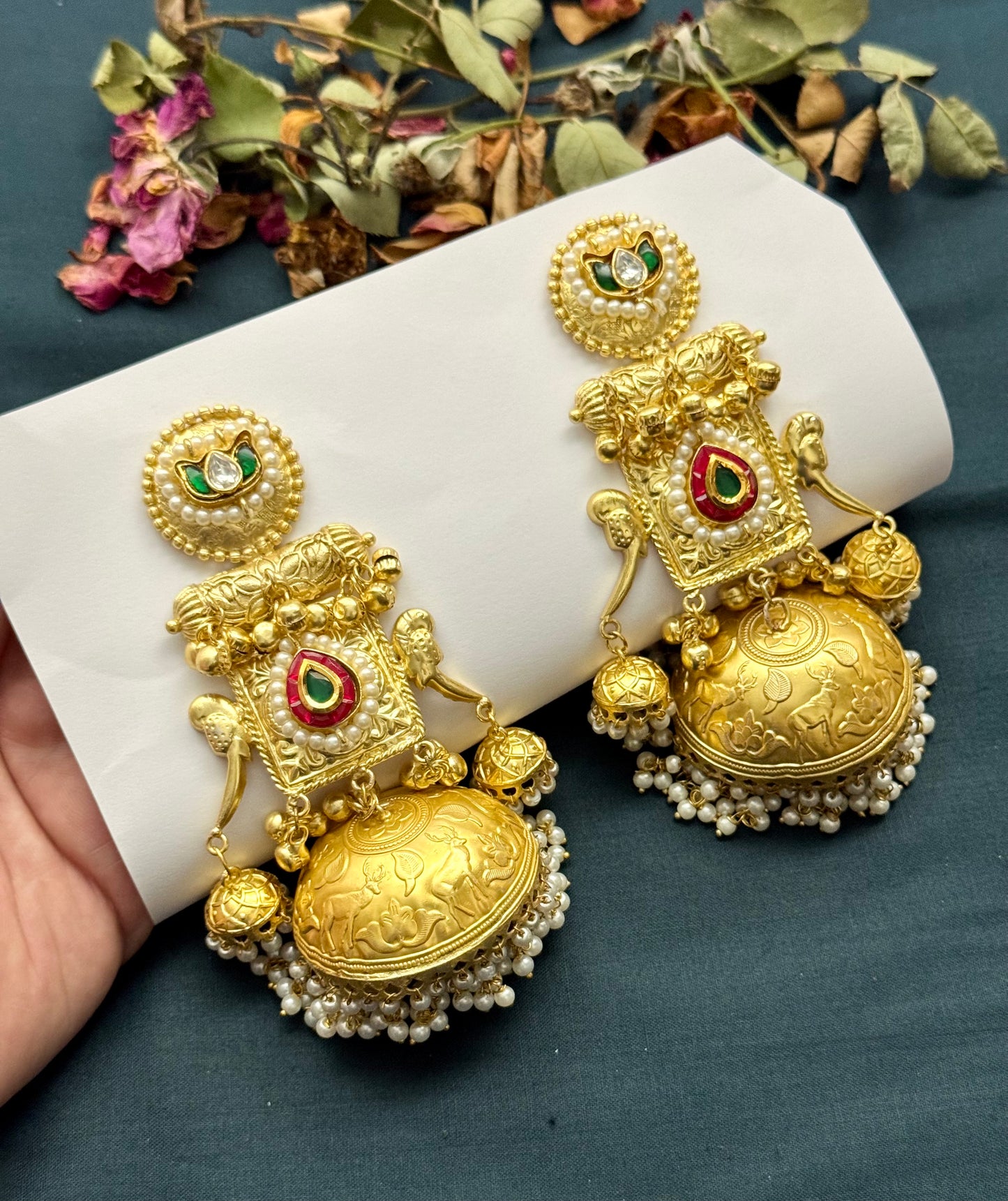 Premium Oxidised Kashmiri Jhumka
