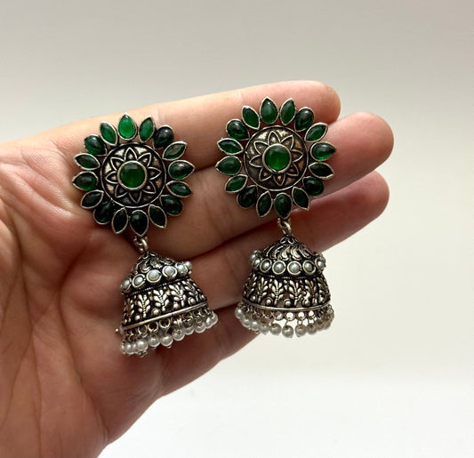 Premium brass made Oxidised Jhumka