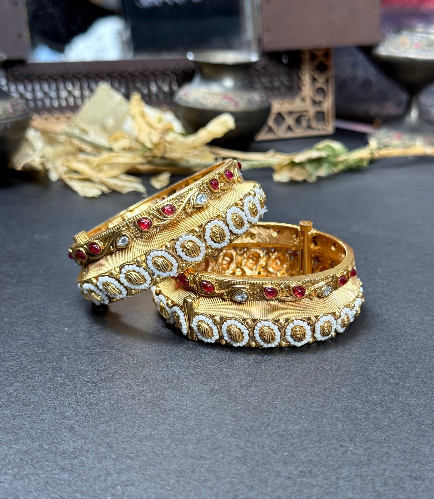 Rajwadi Designer openable Bangles pair