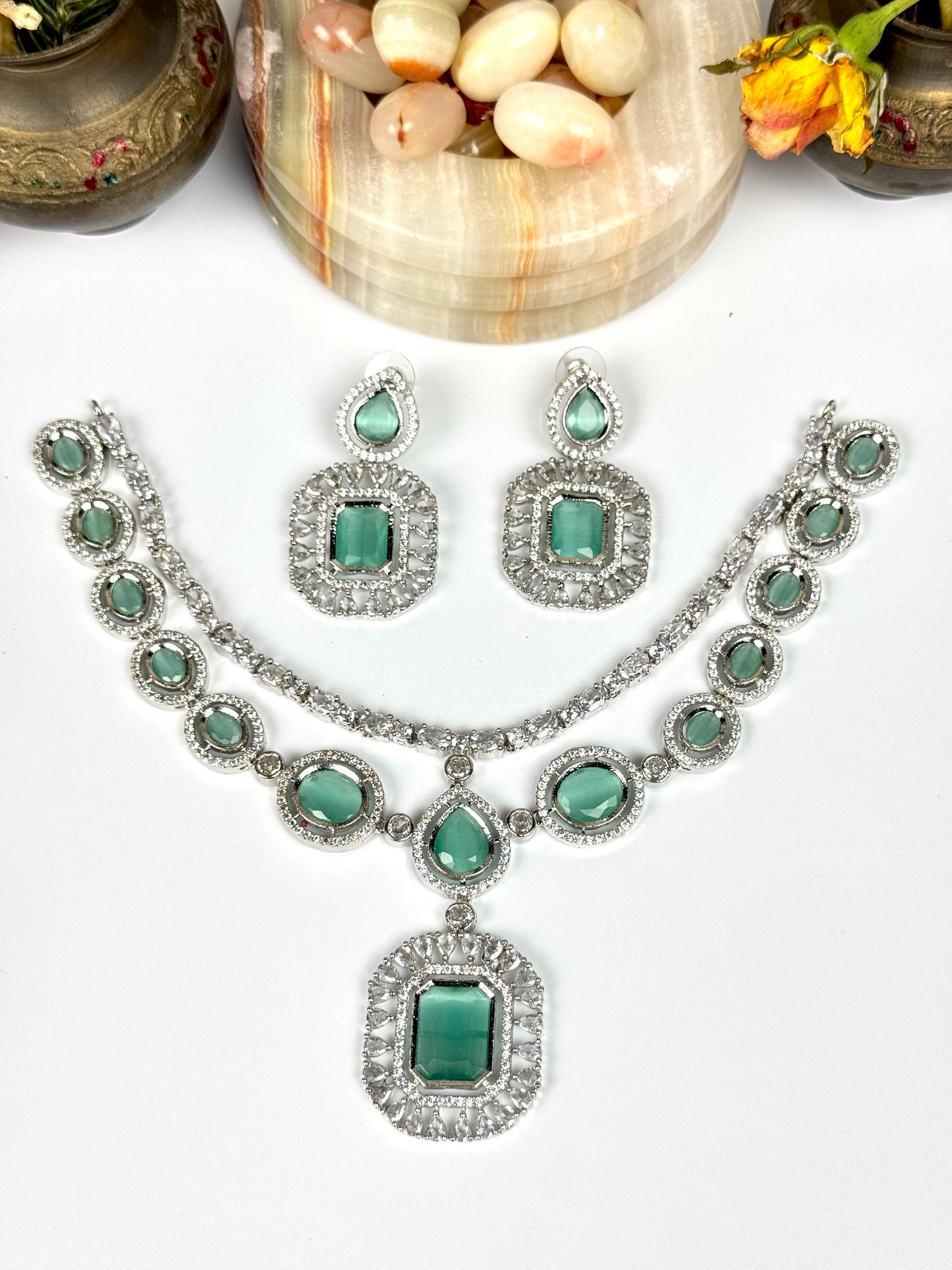American Diamond 1 karat Necklace set
