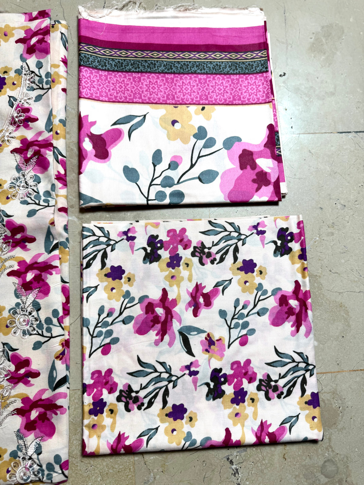 Libas-e-Shireen A+ Quality linen Replica 3pcs Embroidered Suit
