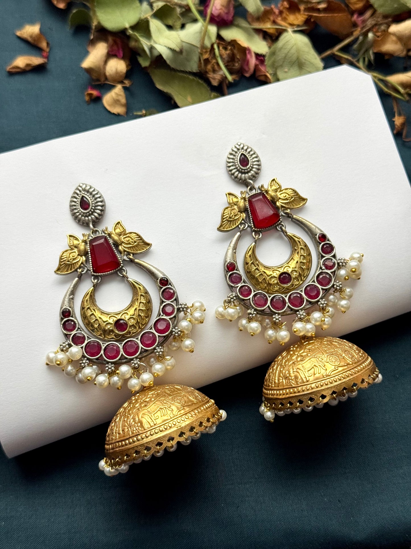 Premium Brass made oxidised Jhumkas