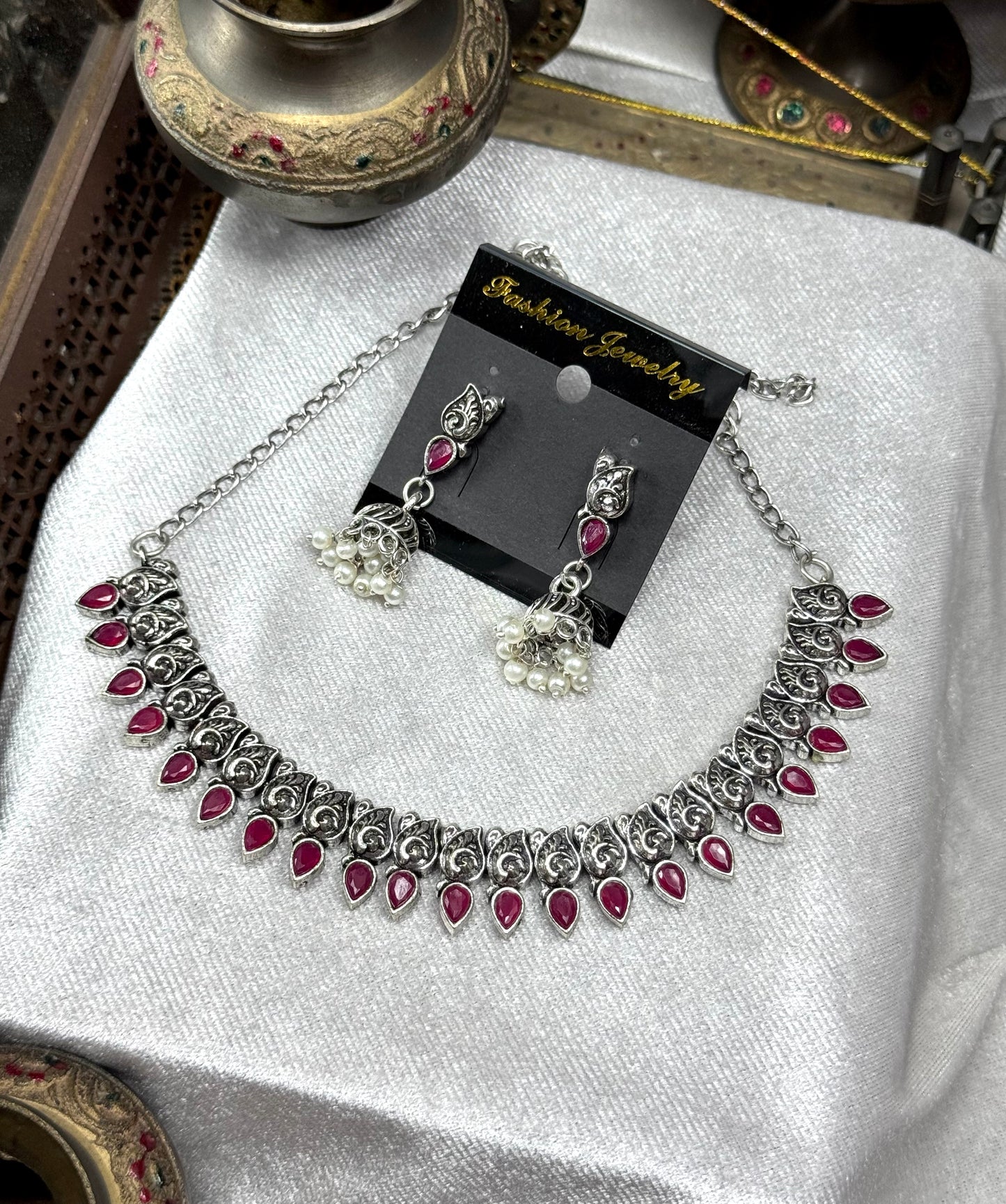 Premium Oxidised Amar Set