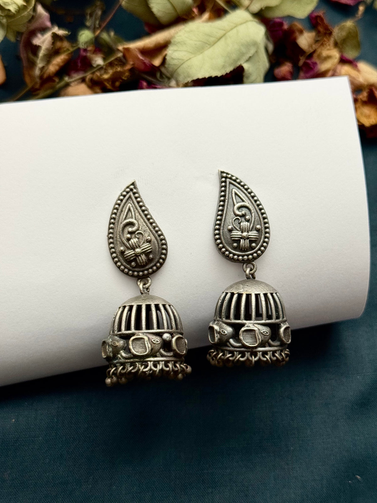 Premium Brass made oxidised Jhumka