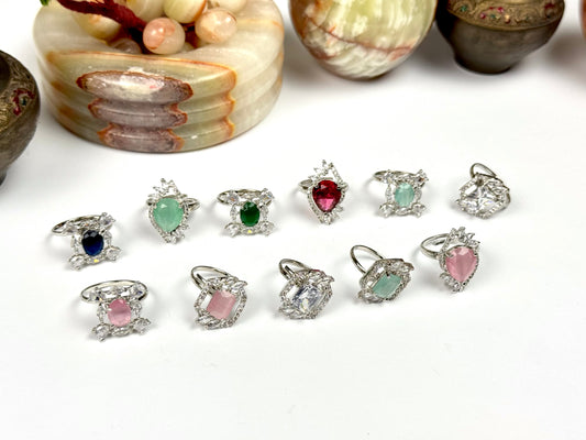 Premium American Diamond Adjustable Rings