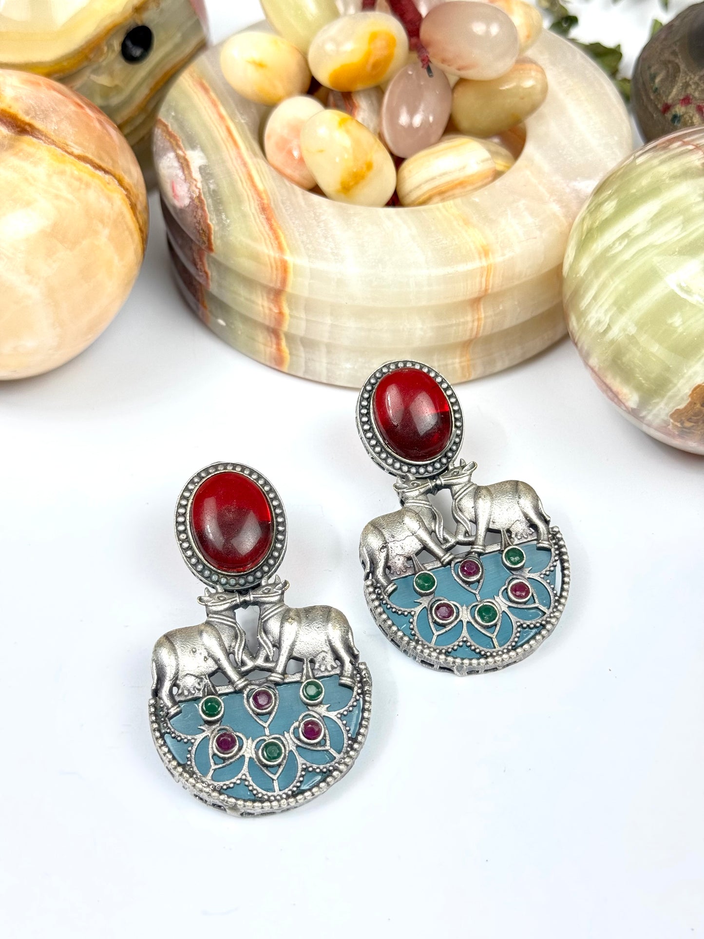 Brass made Premium Oxidised Earrings