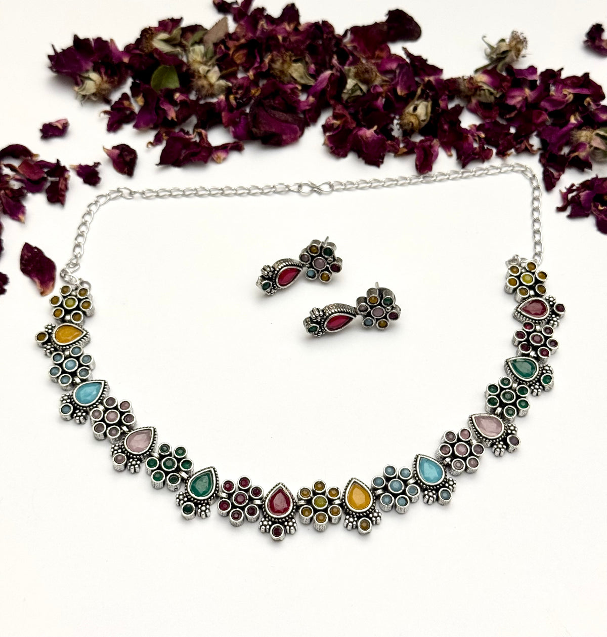 Premium Brass made Oxidised Necklace set