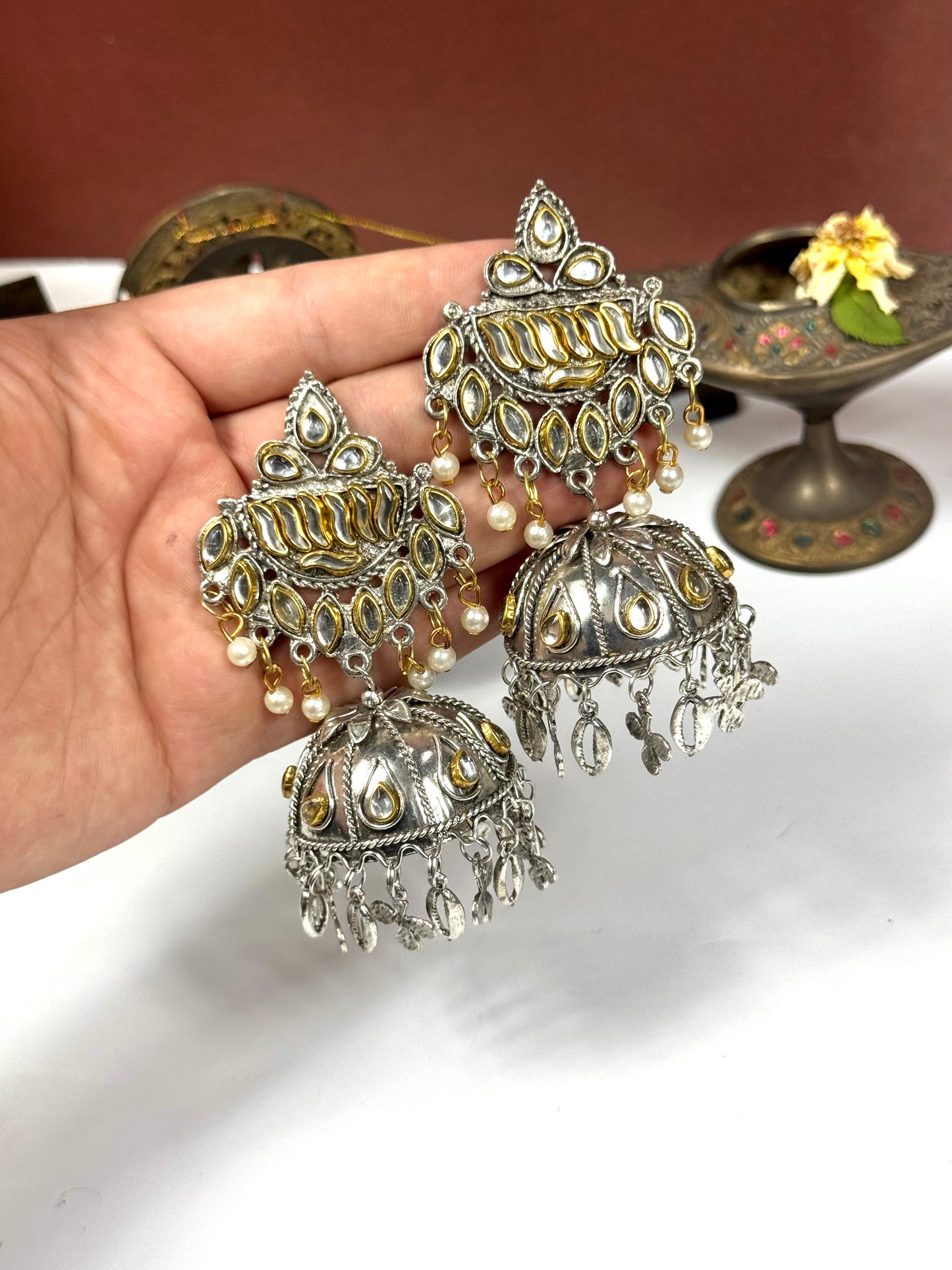Oxidised Meenj JhumKa
