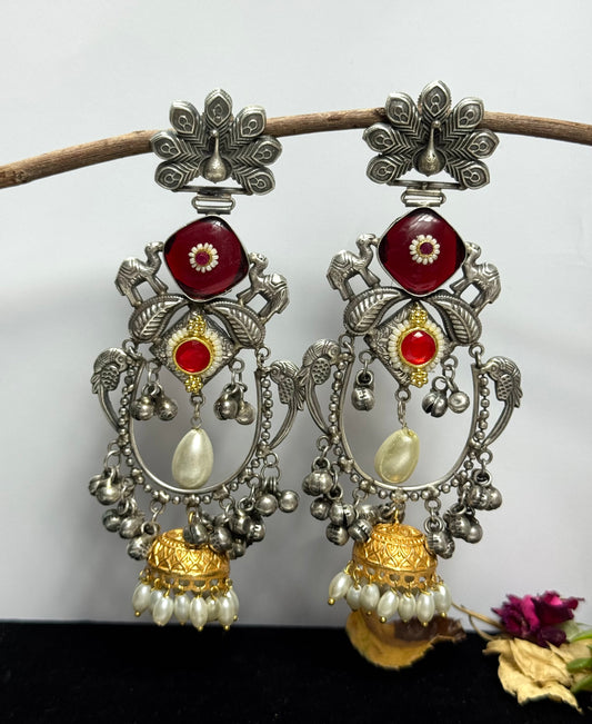 Premium Oxidised Parvana Jhumka