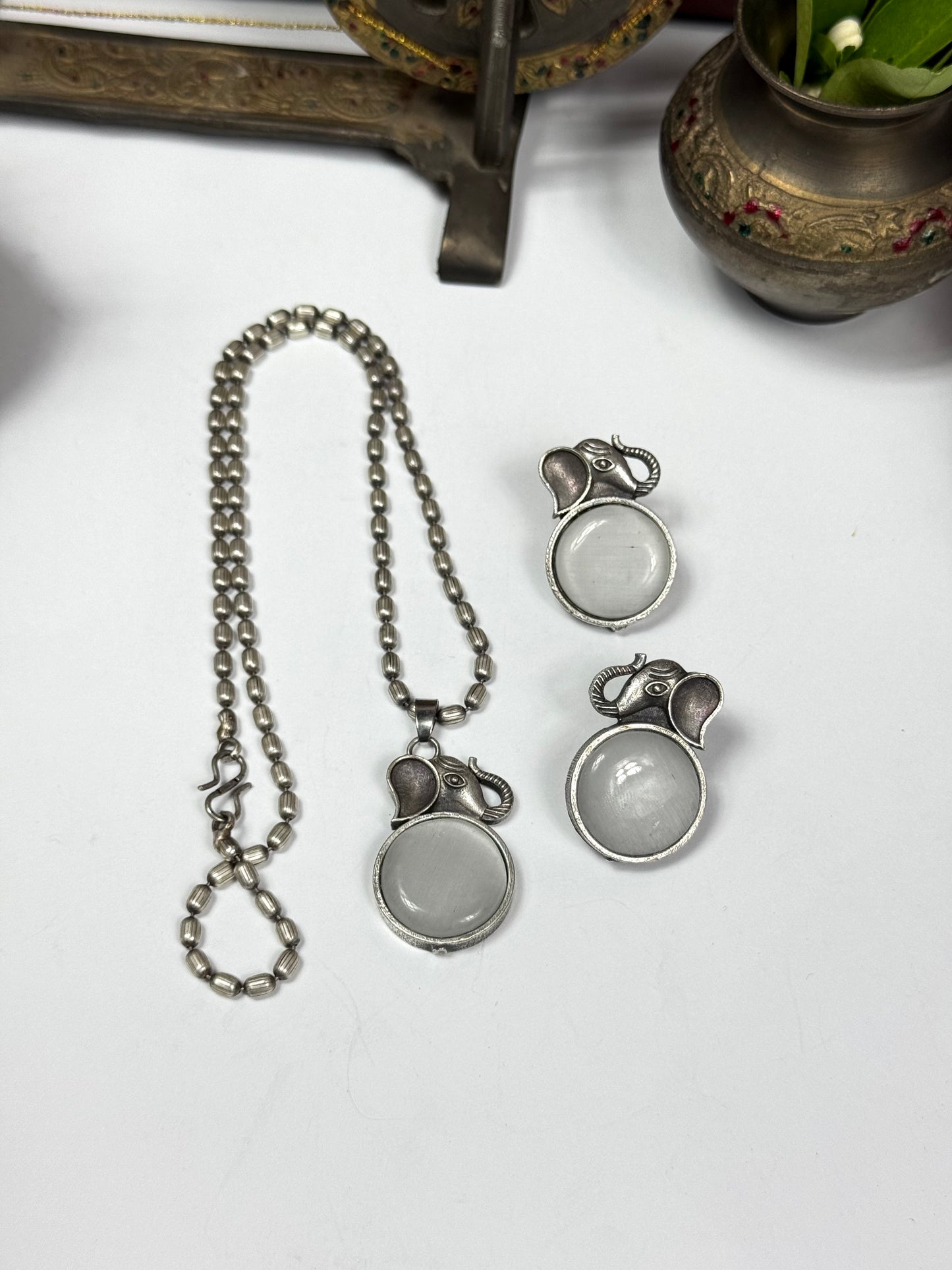 Premium Oxidised Rani Pendant Set