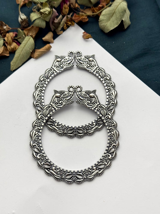 Oxidised German Silver Bangle pair / 2.6 size standard