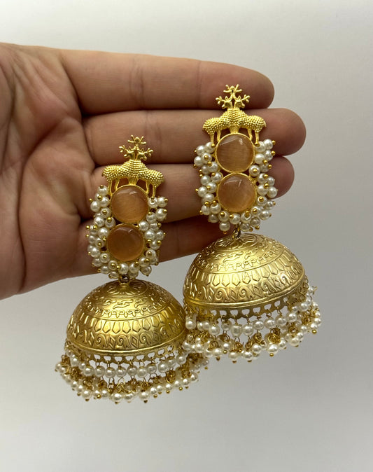 Premium Brass Radhika Jhumkas