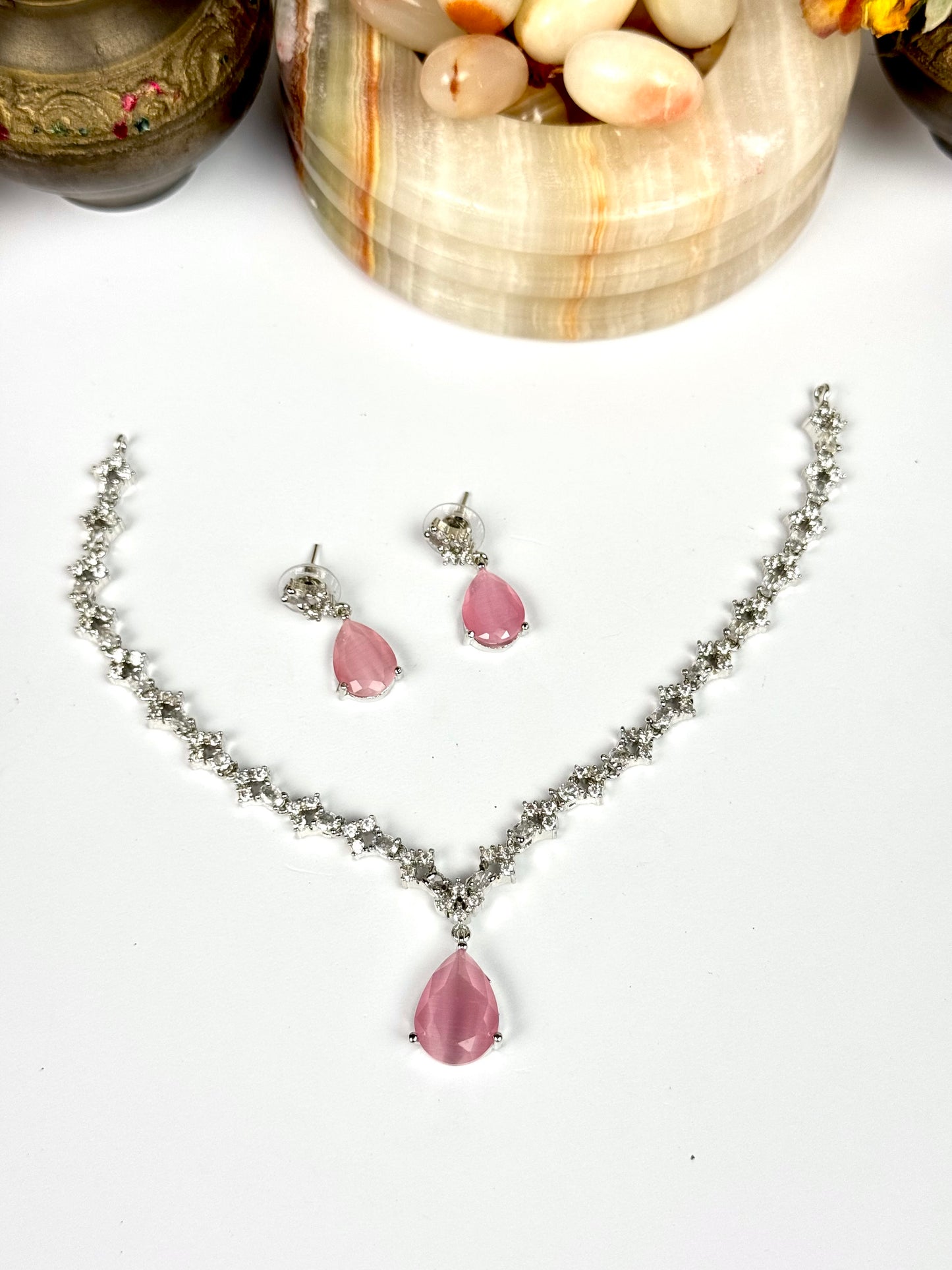 American Diamond 1karat Necklace set