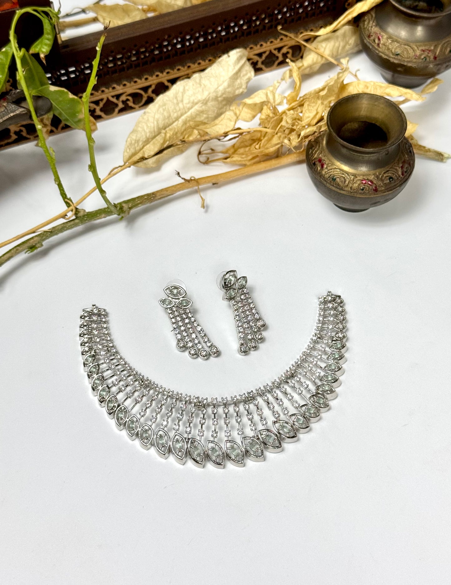American Diamond 1 karat Necklace set