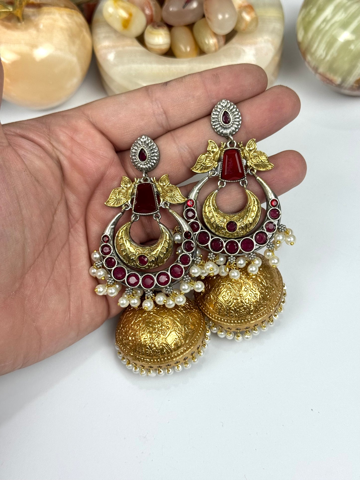 Premium Brass made oxidised Jhumkas