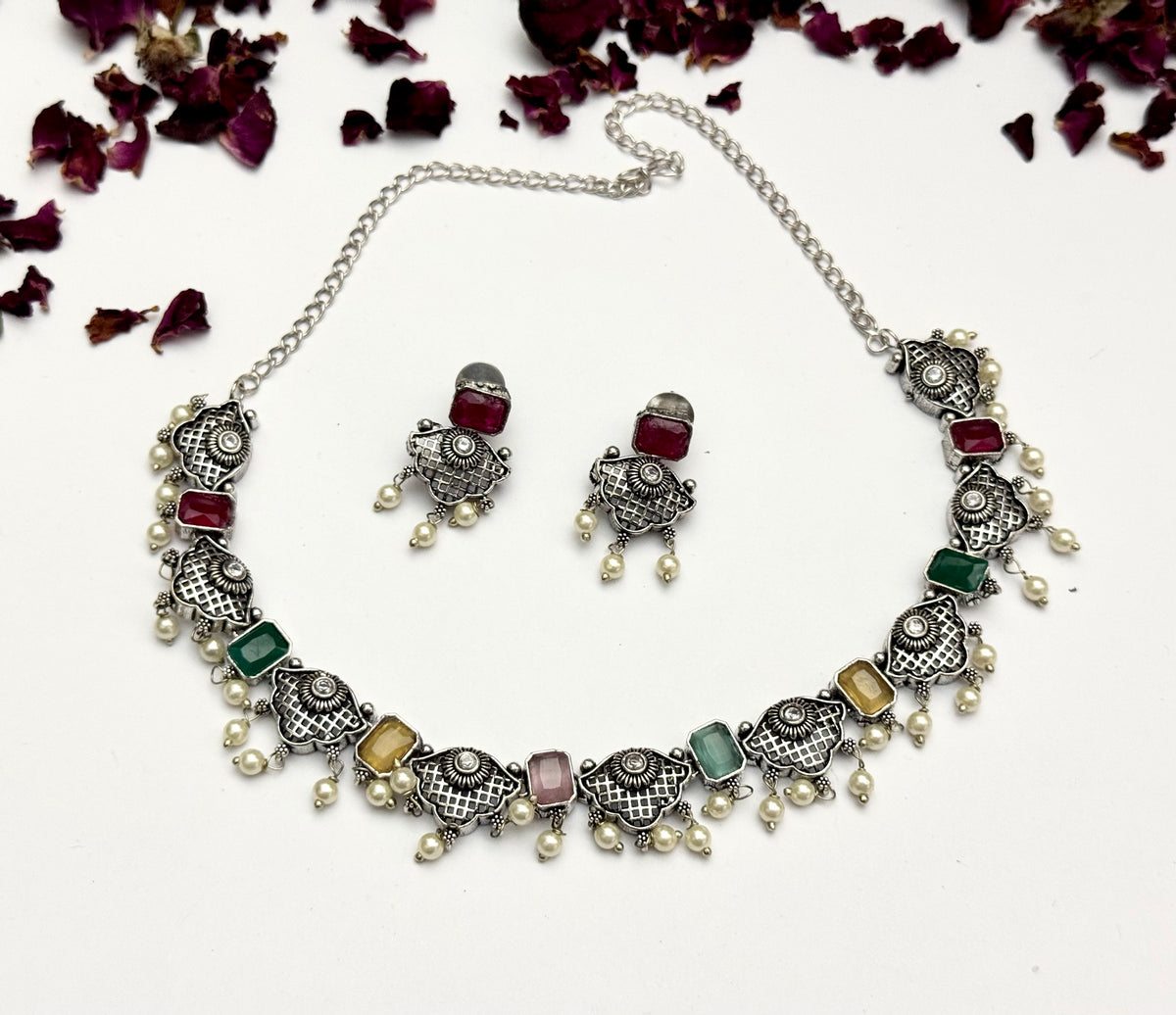 Premium oxidised Necklace set