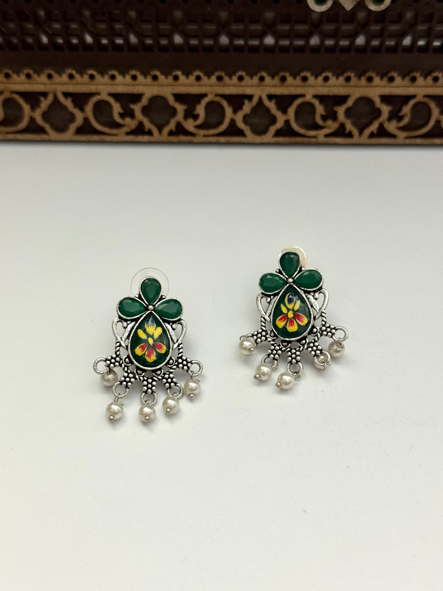 Premium oxidised Brass made Earrings