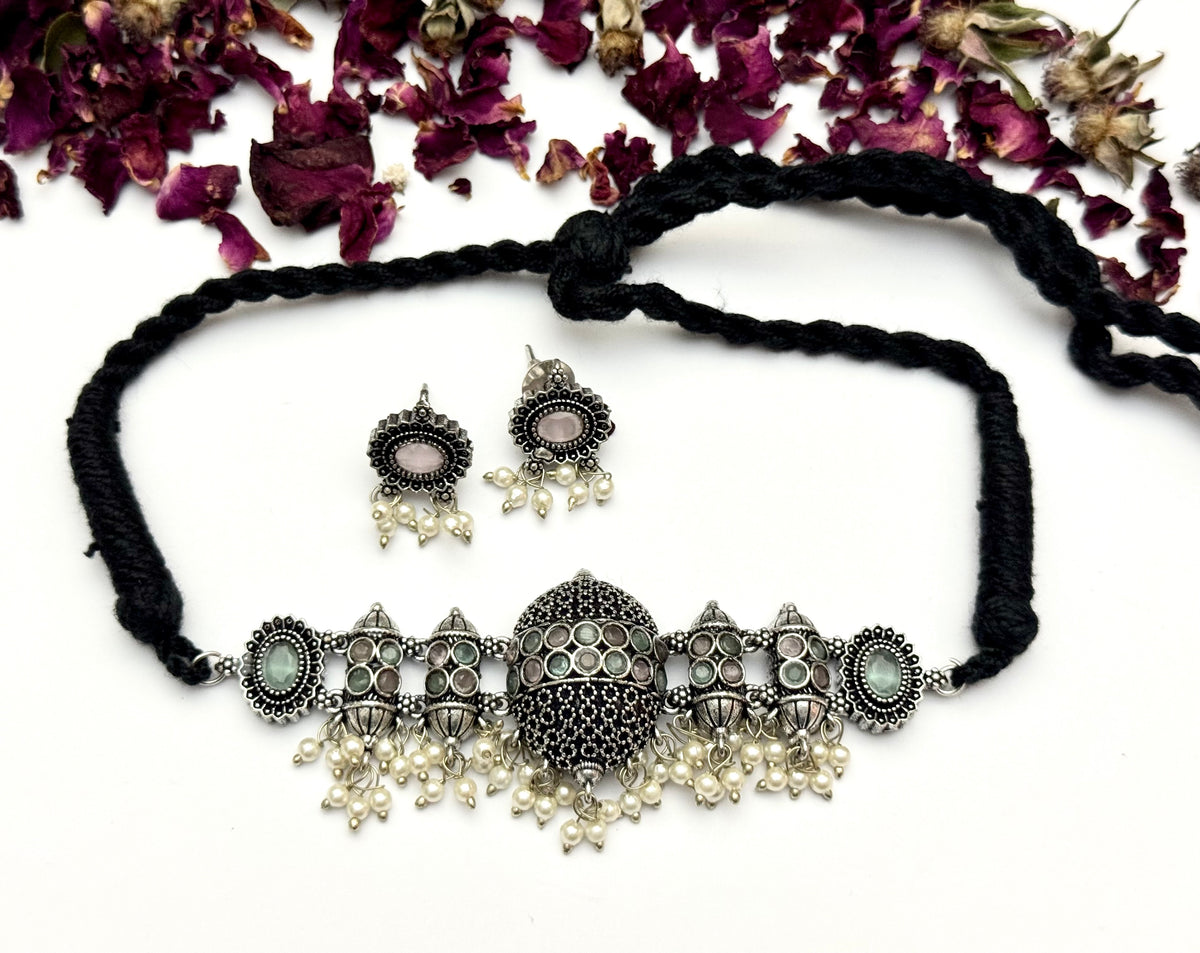 Premium Oxidised Choker set
