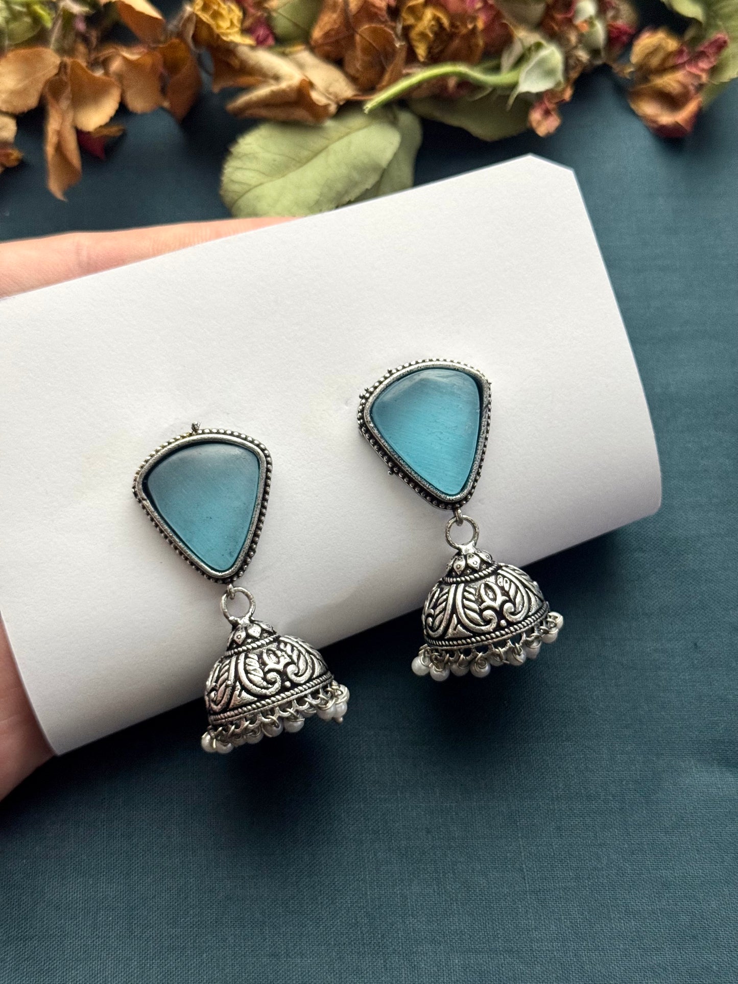 Premium brass made oxidised Jhumka