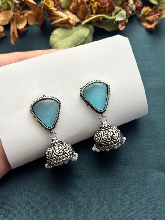 Premium brass made oxidised Jhumka