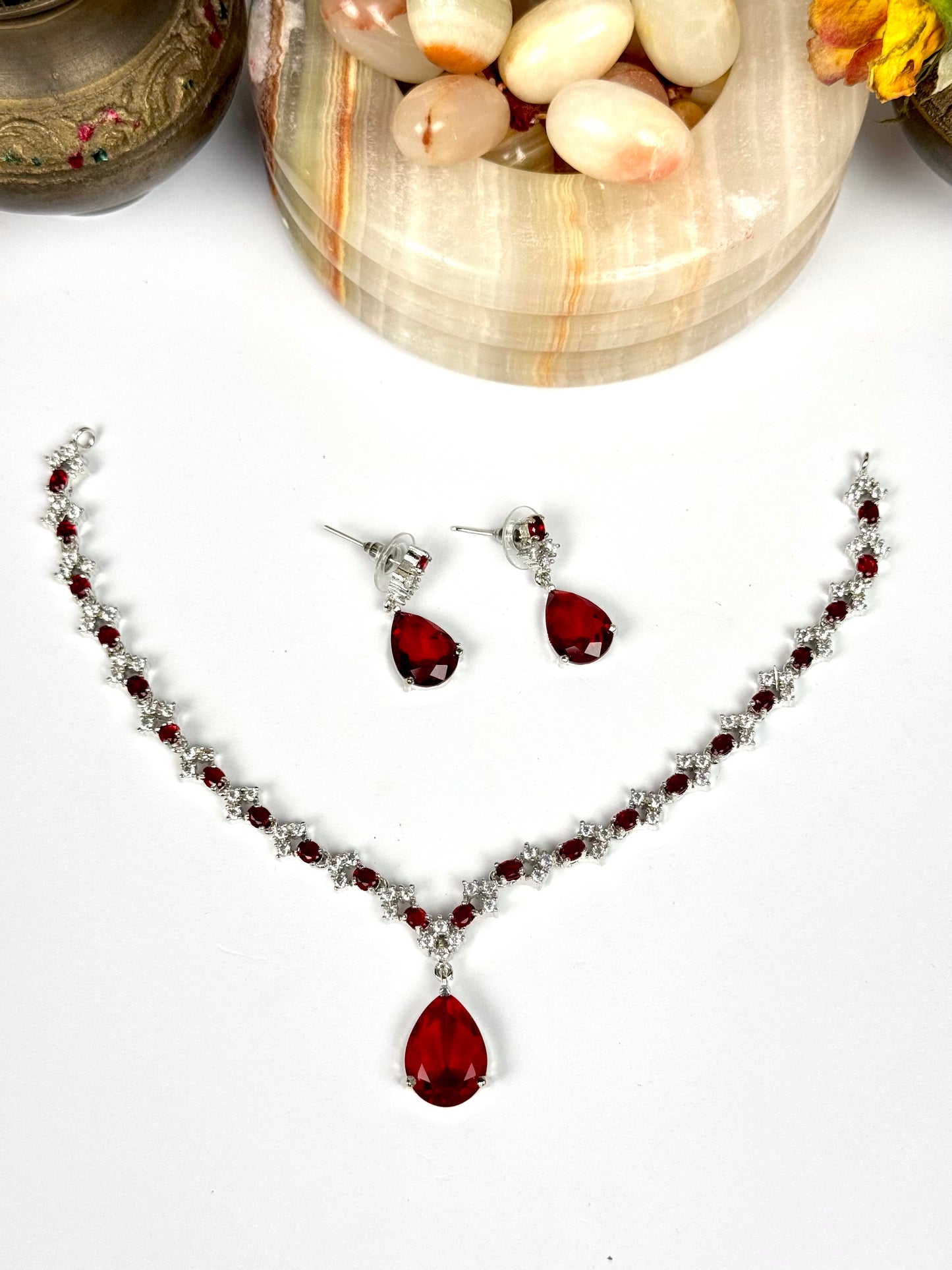 American Diamond 1karat Necklace set
