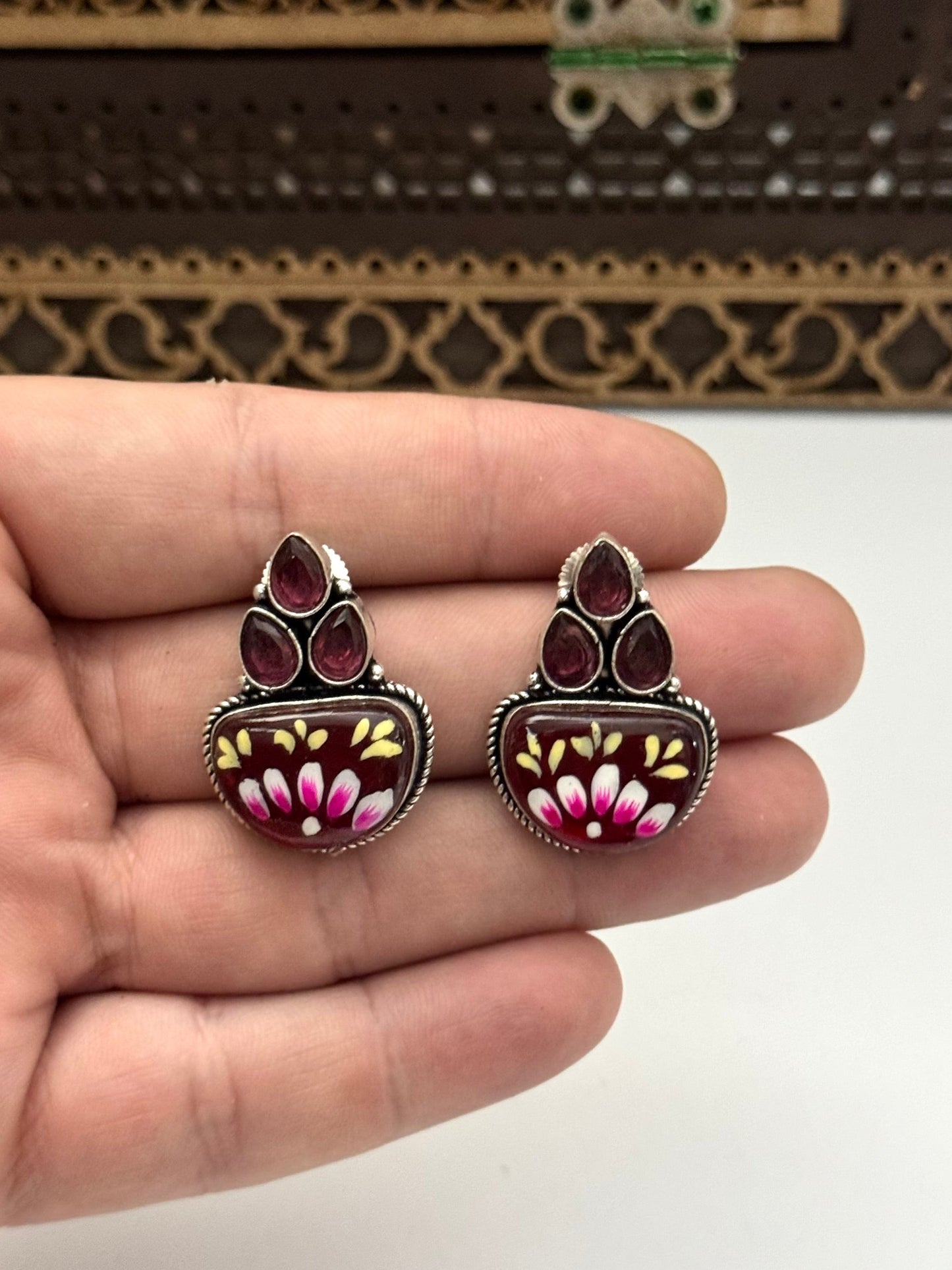 Premium brass made oxidised Earrings