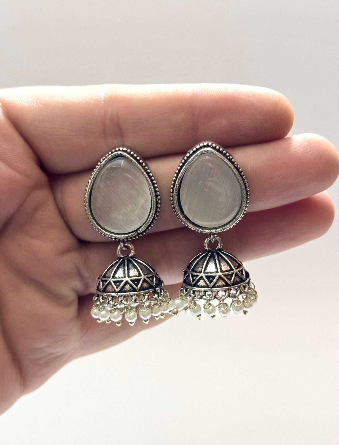 Premium Brass made Oxidised Jhumka