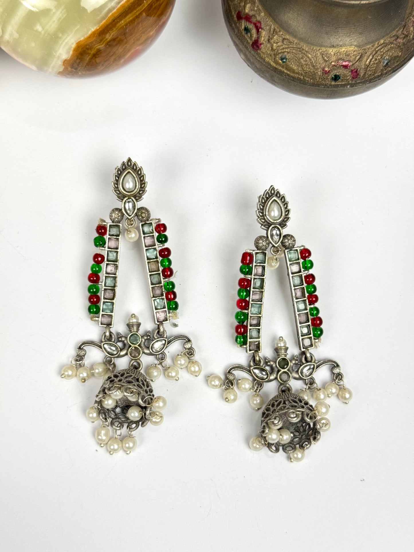 Premium Brass Made Oxidised Jhumka