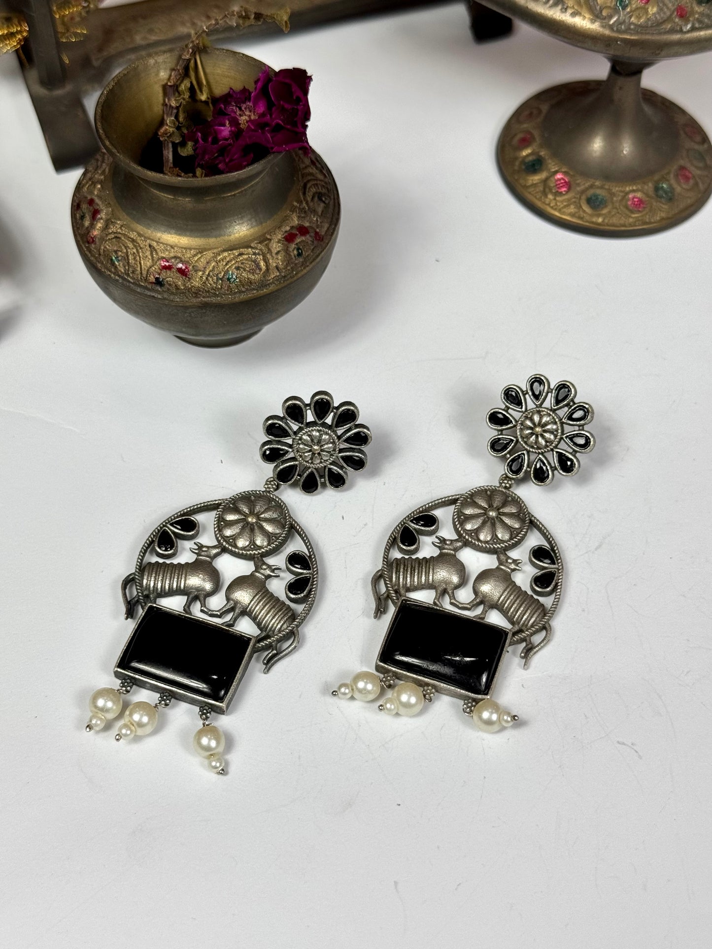 Premium Oxidised Amara Earrings