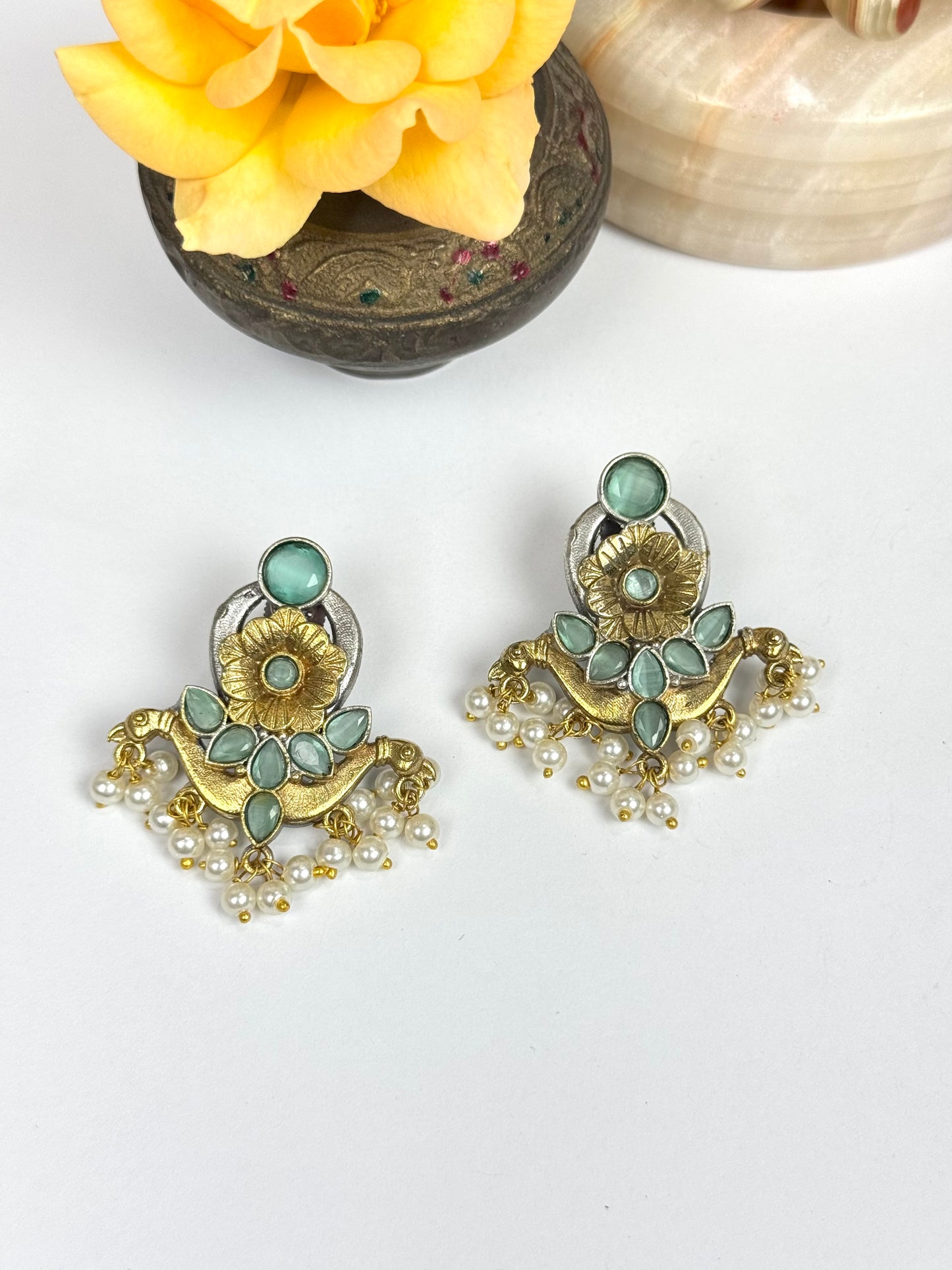 Premium Brass Made Oxidised Earrings