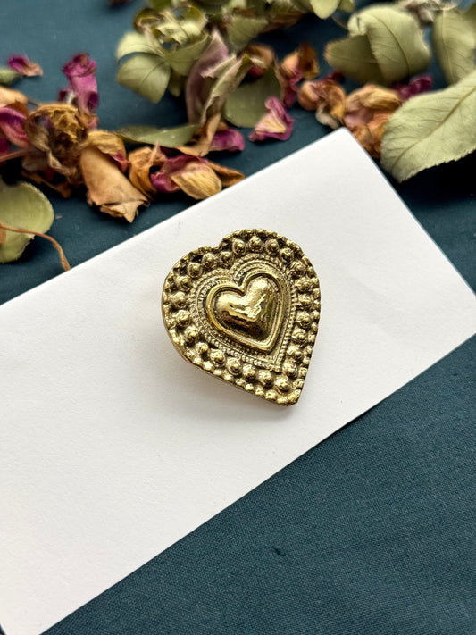 Boho Tribal Statement Heart Ring | Antique Finish Ethnic Heart Adjustable Ring  for Women