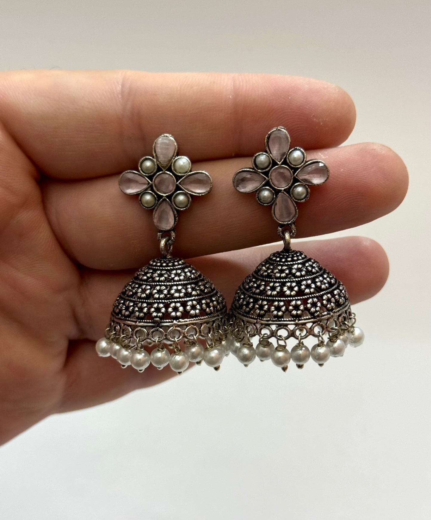 Premium Brass made oxidised jhumka