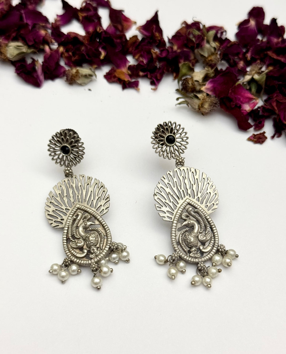 Premium oxidised Brass made Bird Earrings