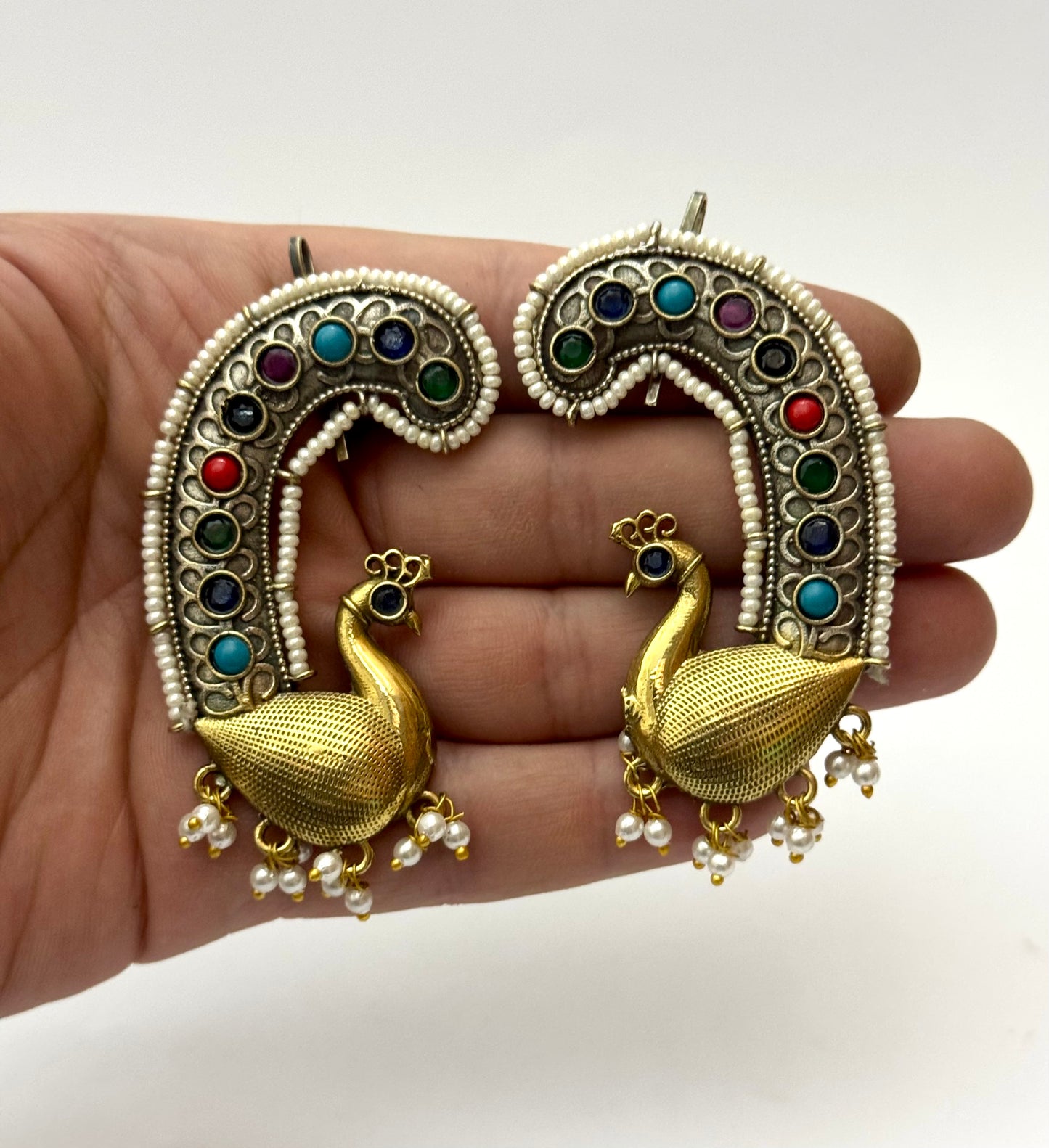 Premium Brass Made Dual tone Oxidised Earcufs