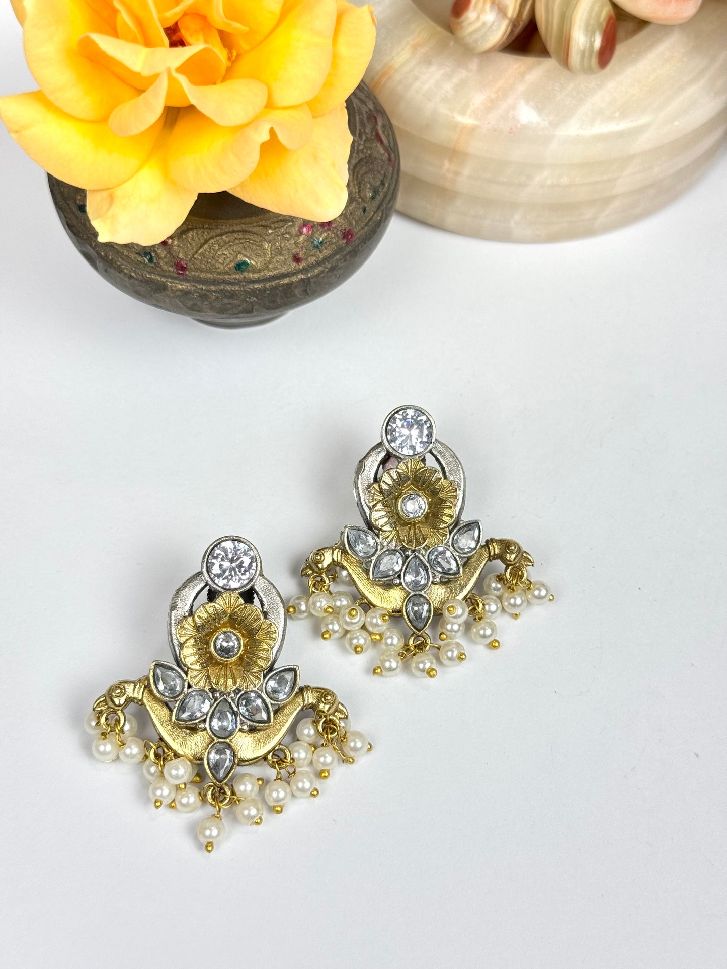 Premium Brass Made Oxidised Earrings