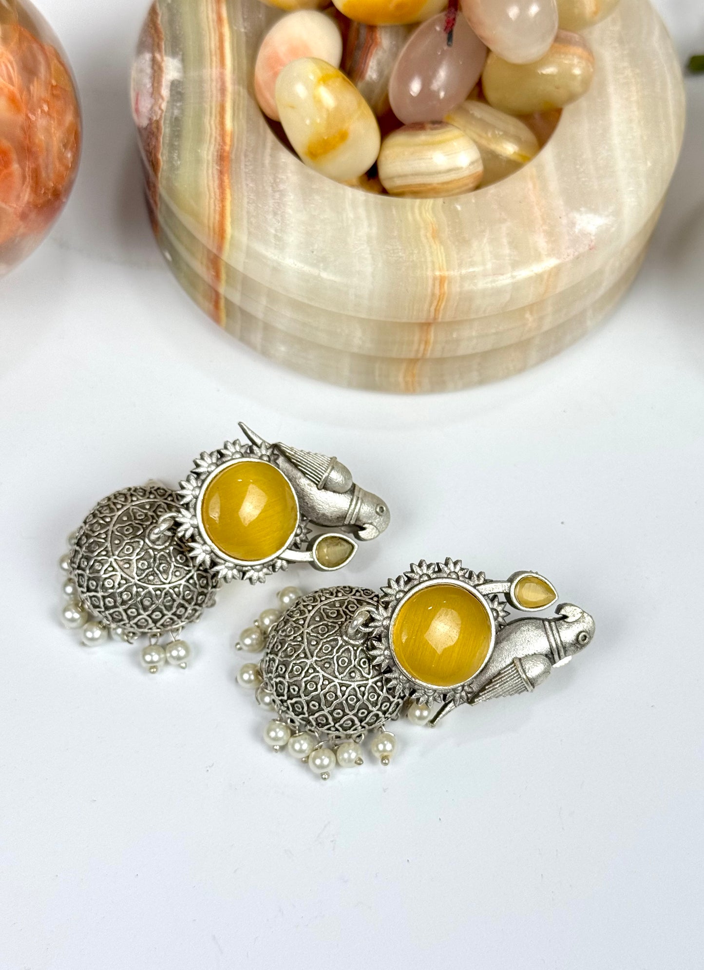Brass made Premium Oxidised Jhumkas