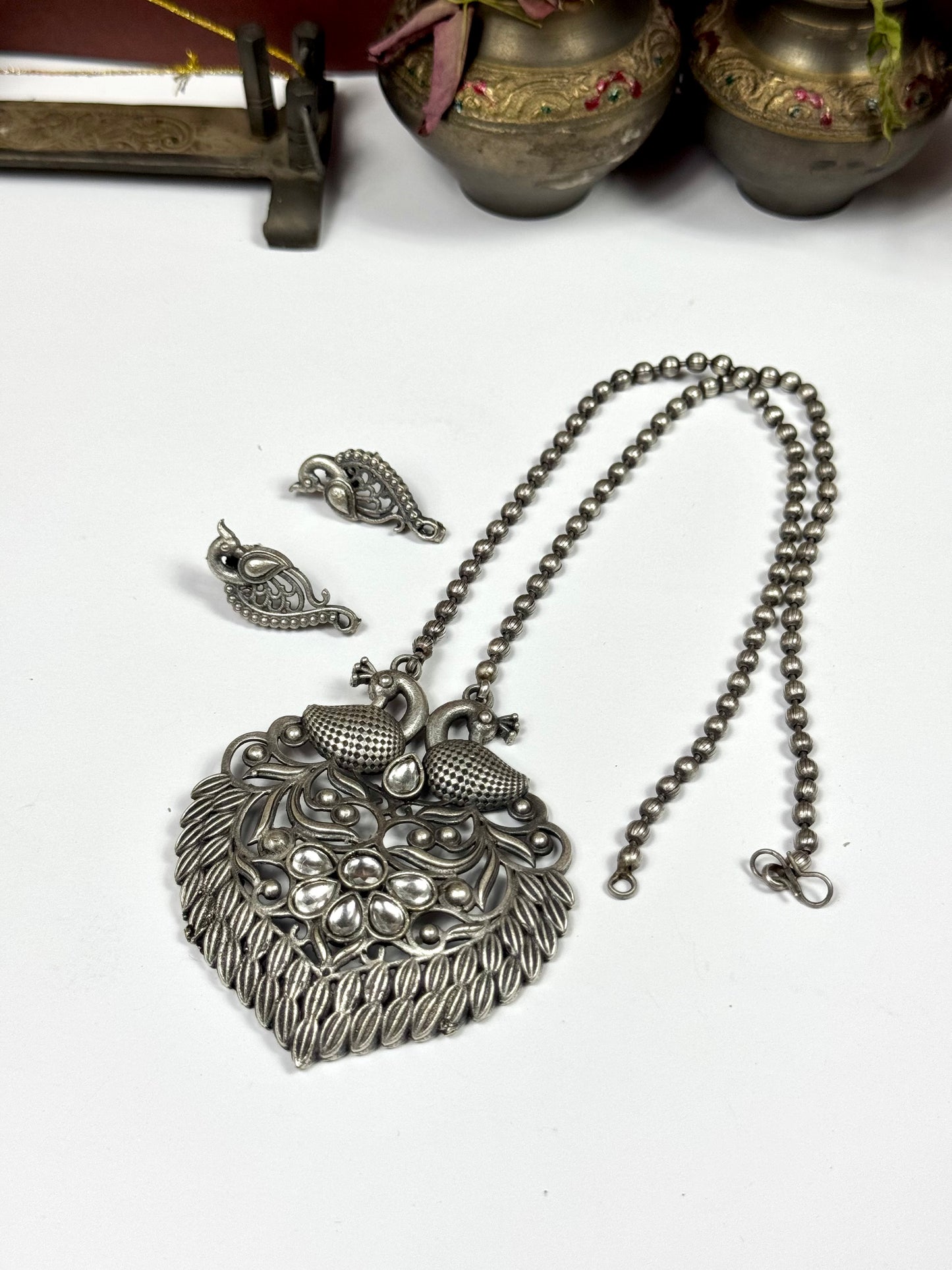 Premium oxidised Mano pendant Set