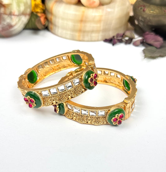 Rajwadi Designer openable Kara pair