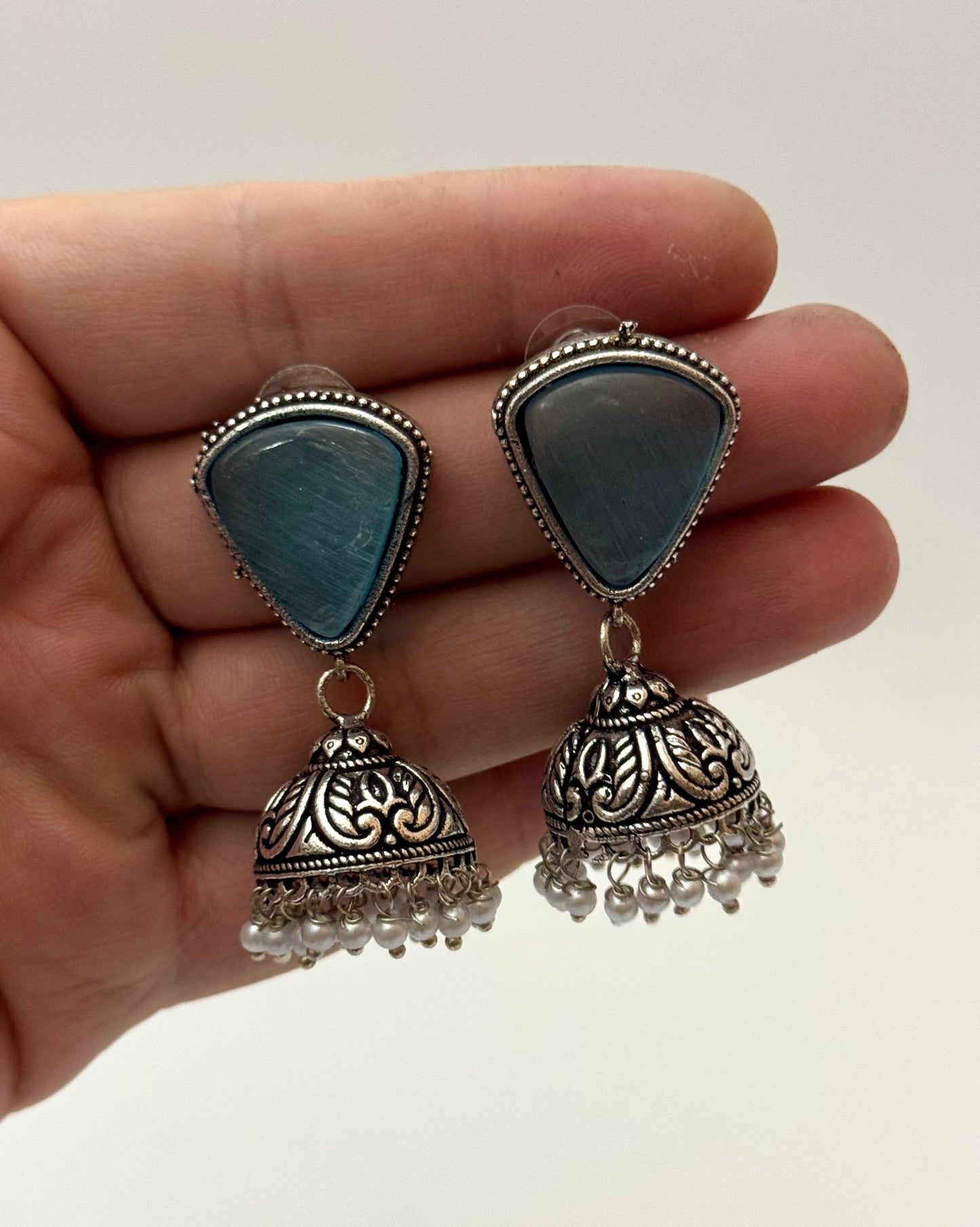 Premium brass made oxidised Jhumka