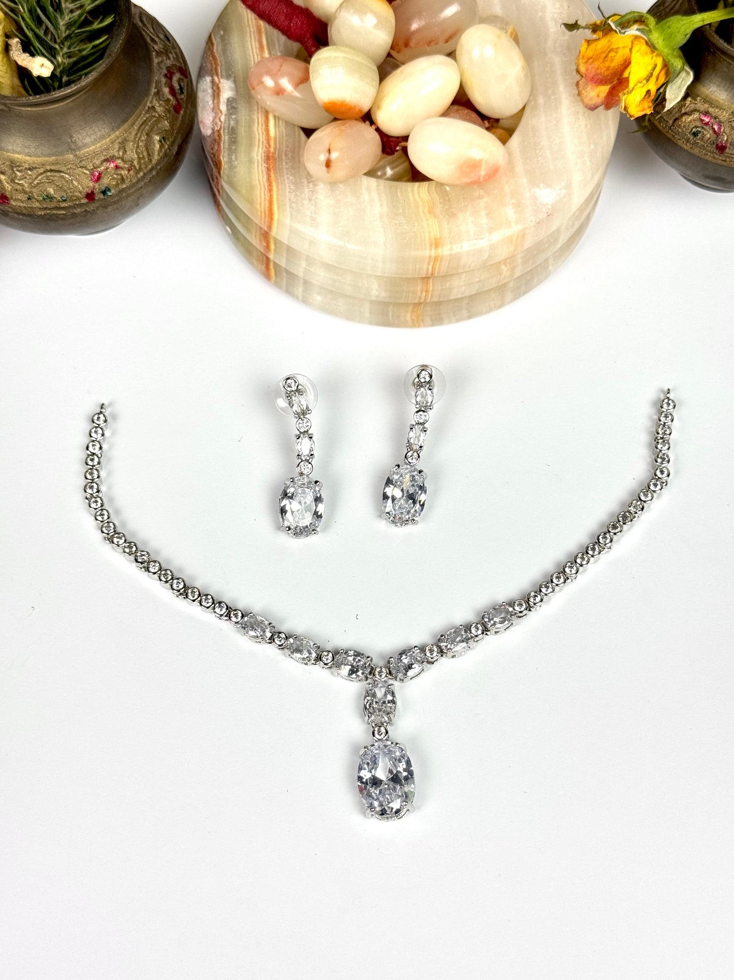 American Diamond 1 karat Necklace set