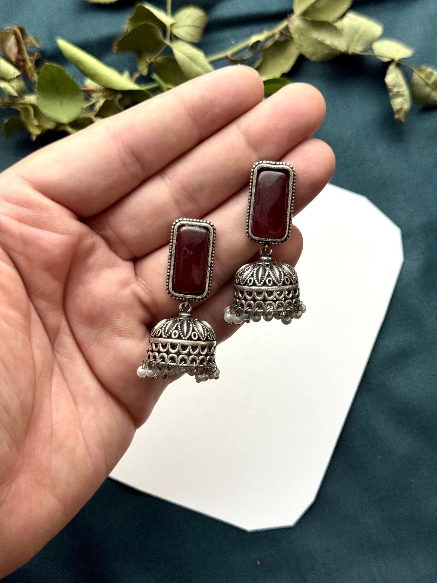 Premium Brass made oxidised Jhumka