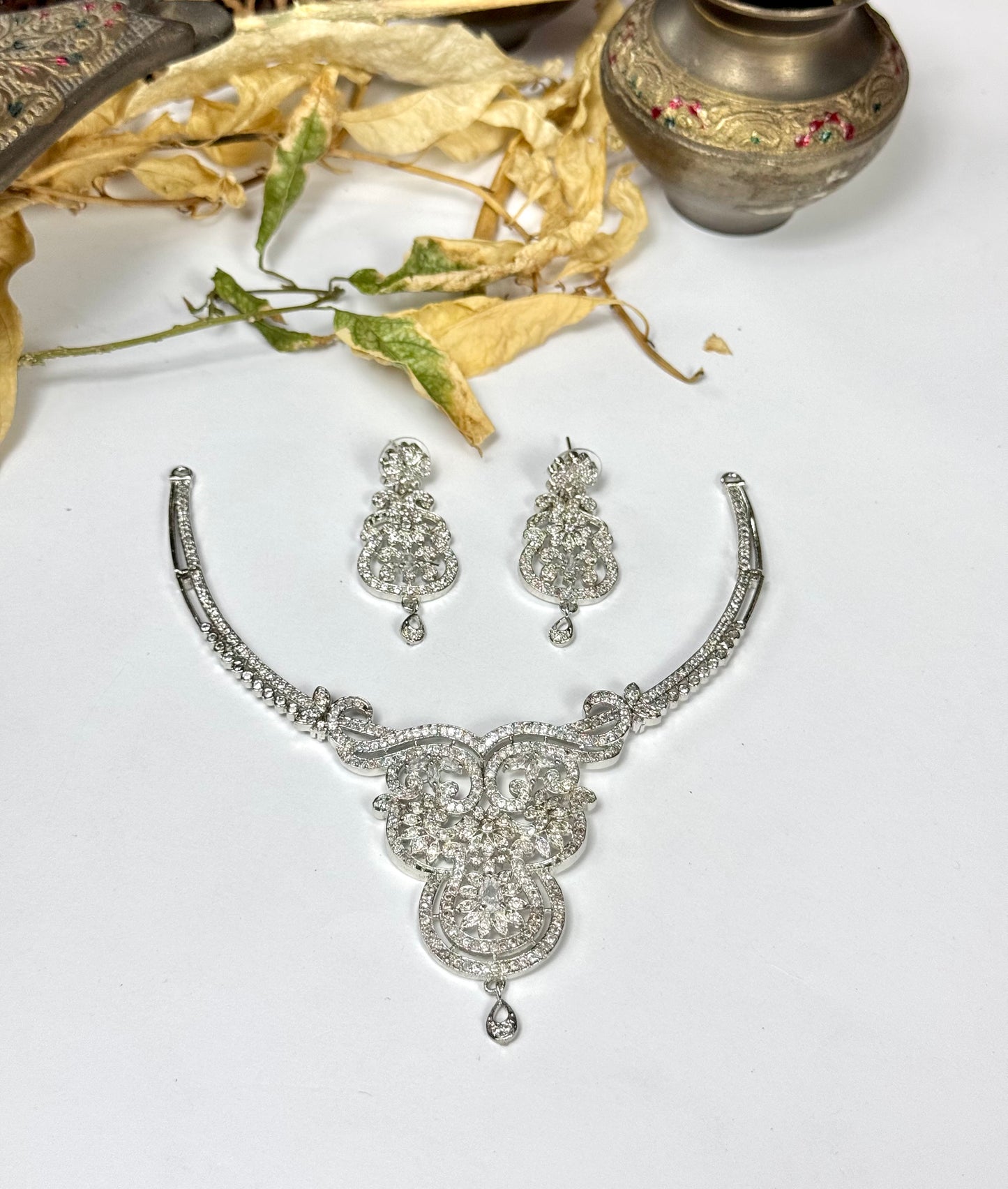 American Diamond 1 Karat Necklace set