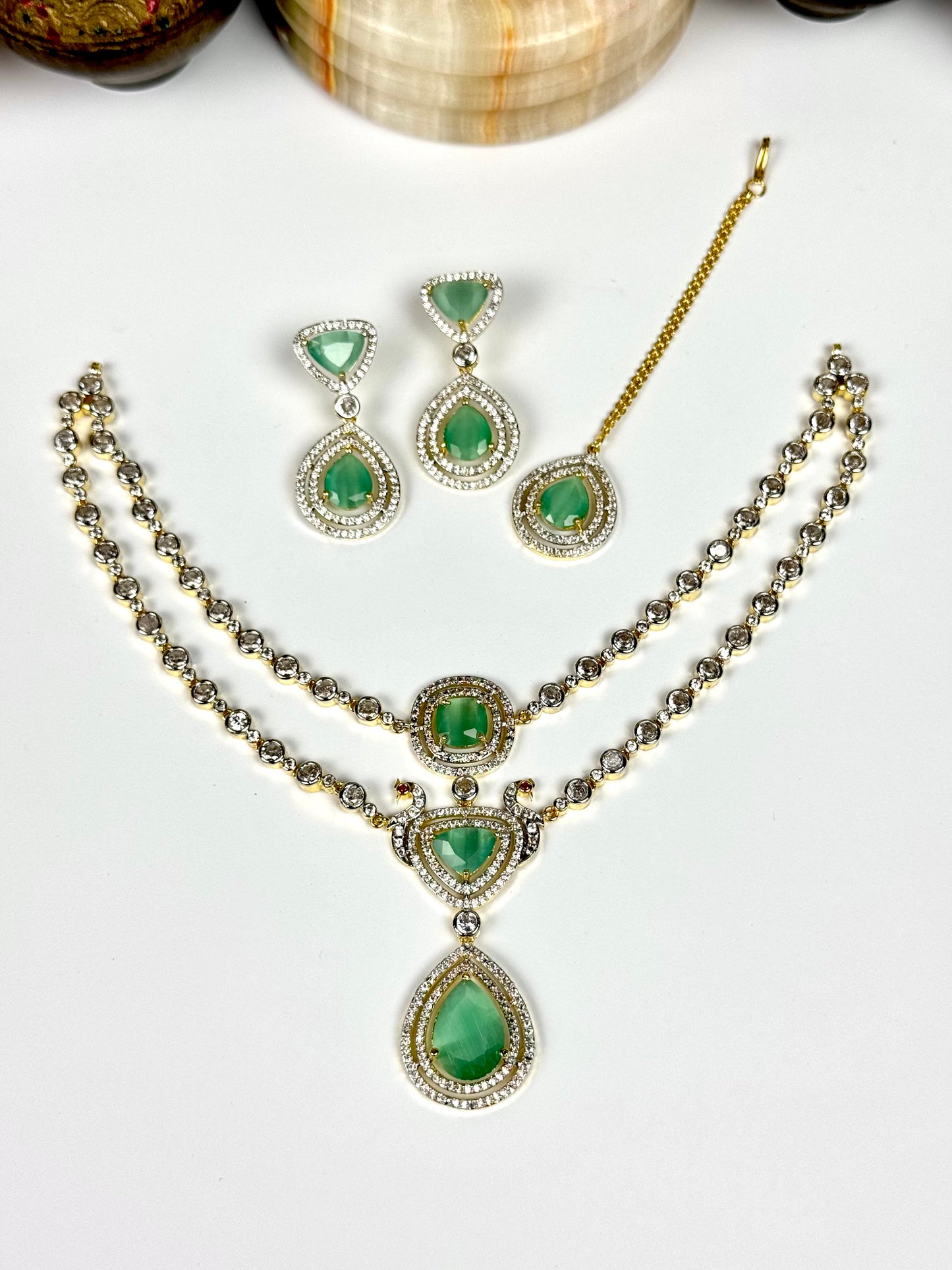 American Diamond 1karat Necklace set