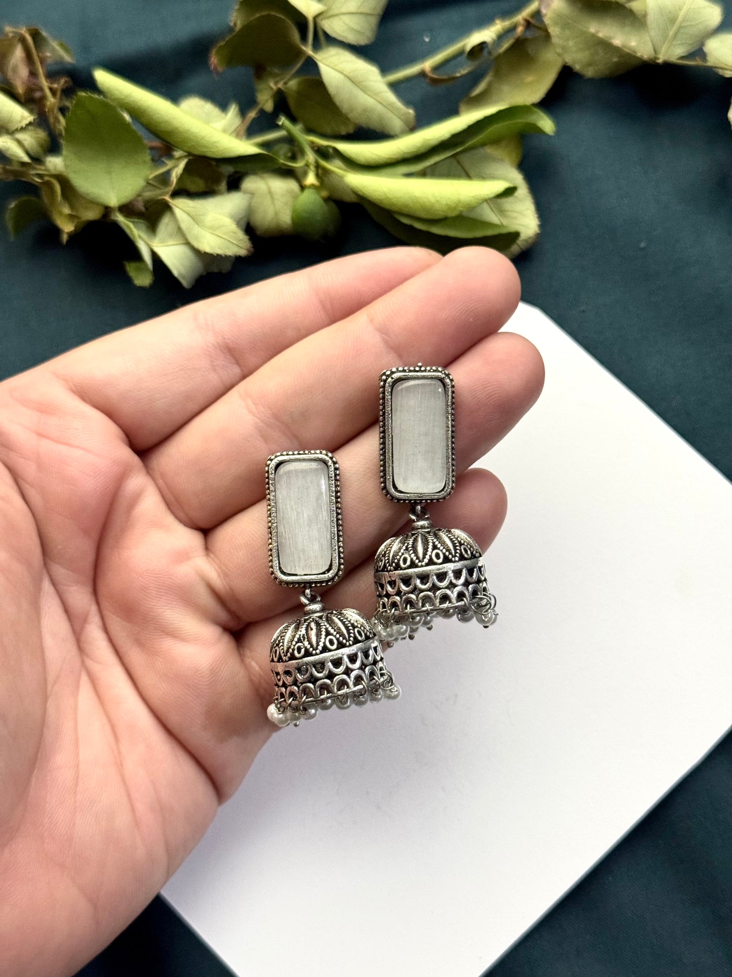 Premium Brass made oxidised Jhumka