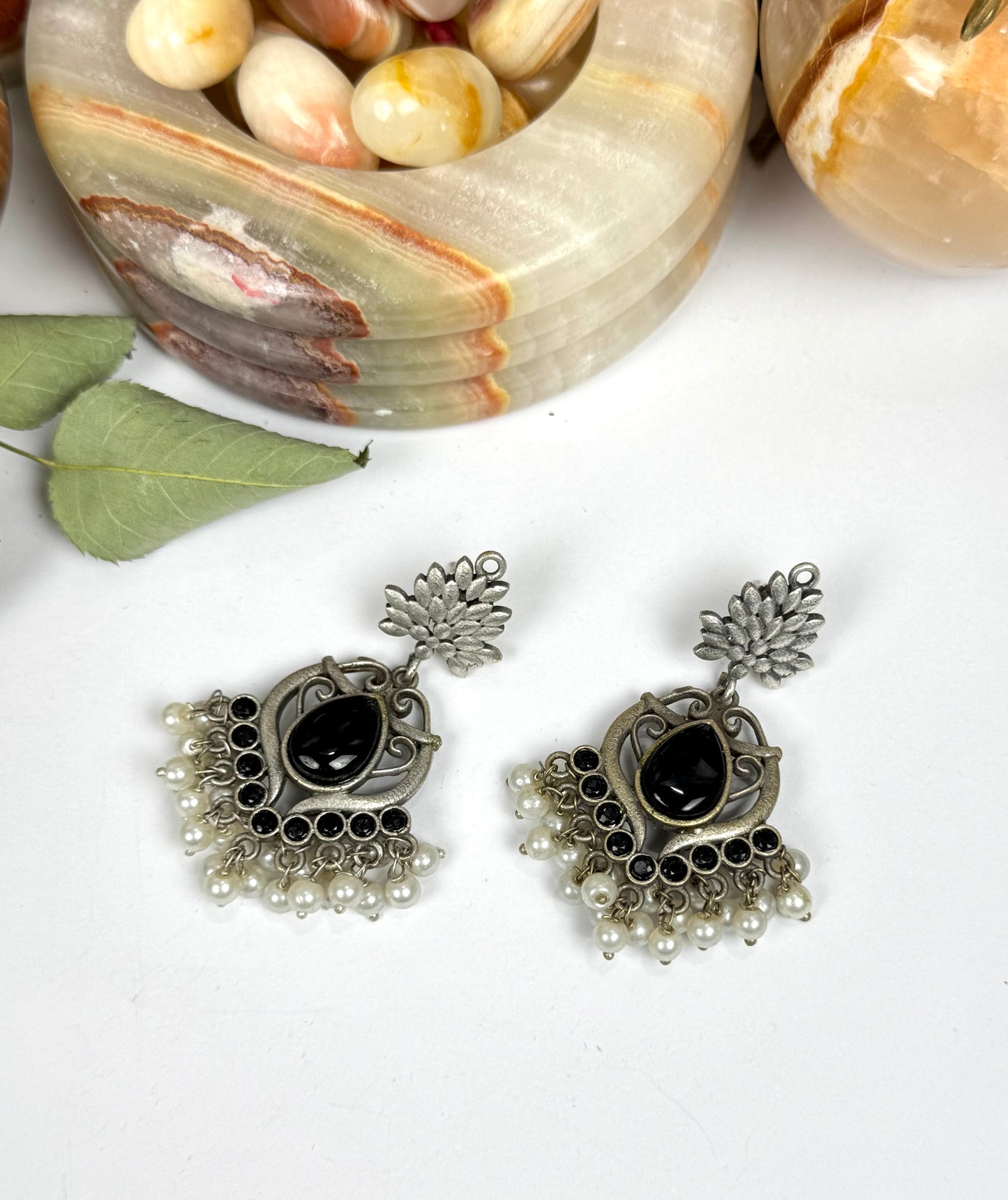 Premium Brass Made Oxidised Earrings