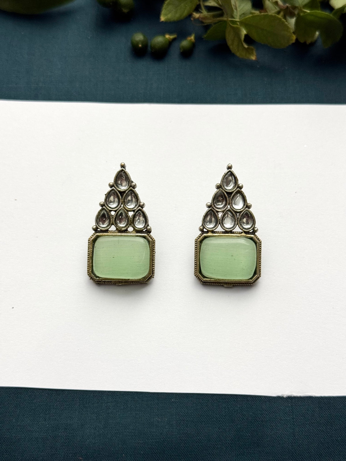 Premium oxidised Brass Made Designer Earrings
