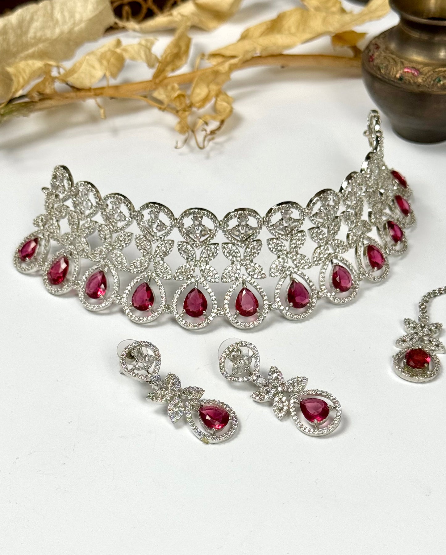 American Diamond 1 karat Choker Set
