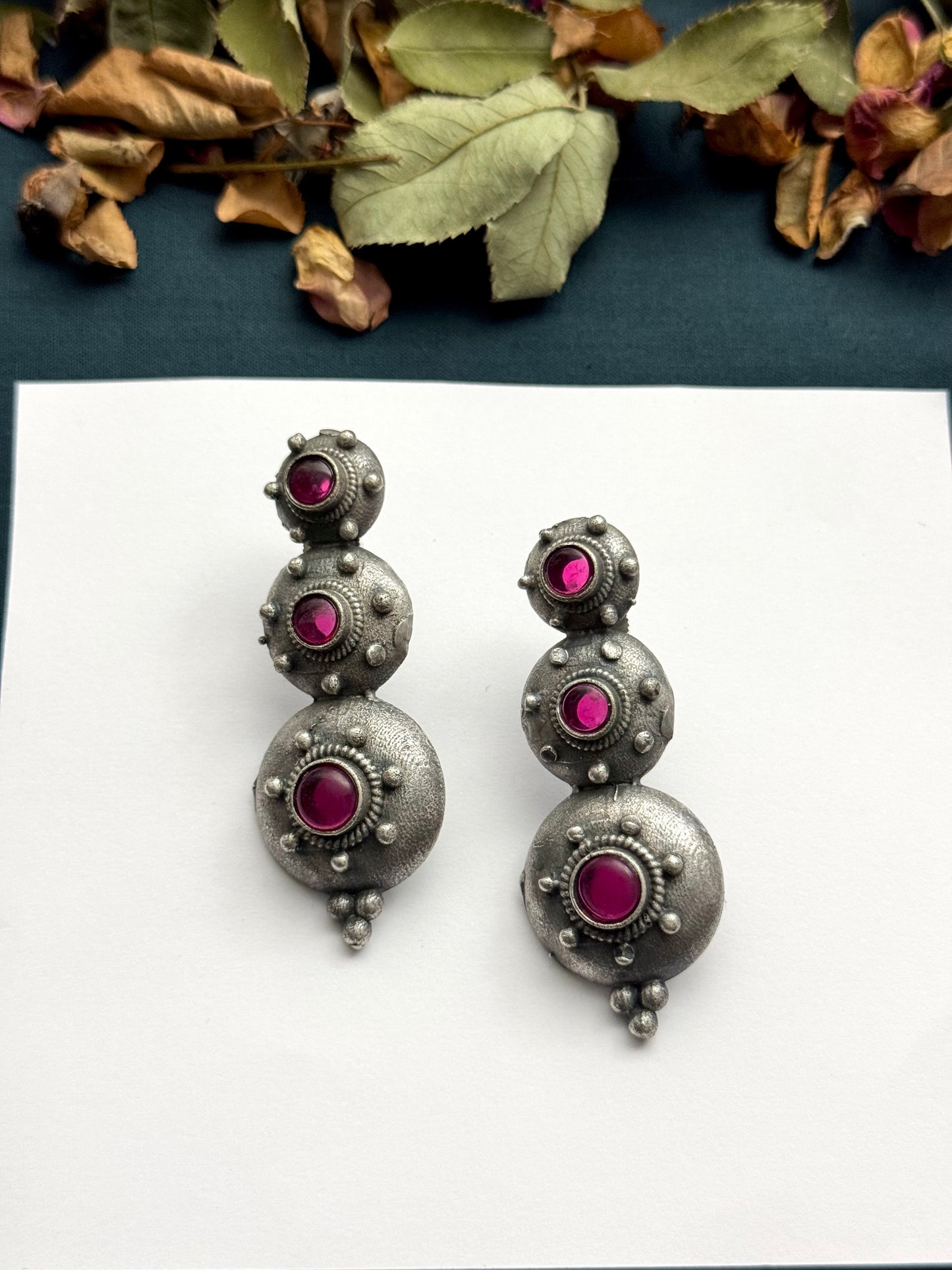 Premium brass made Oxidised Saba Earrings