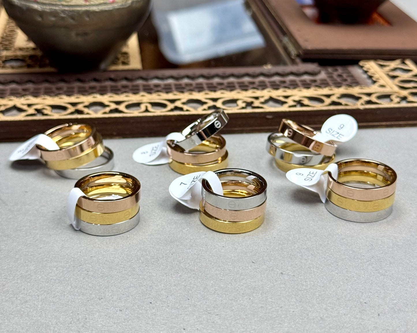 Stainless steel Rings set