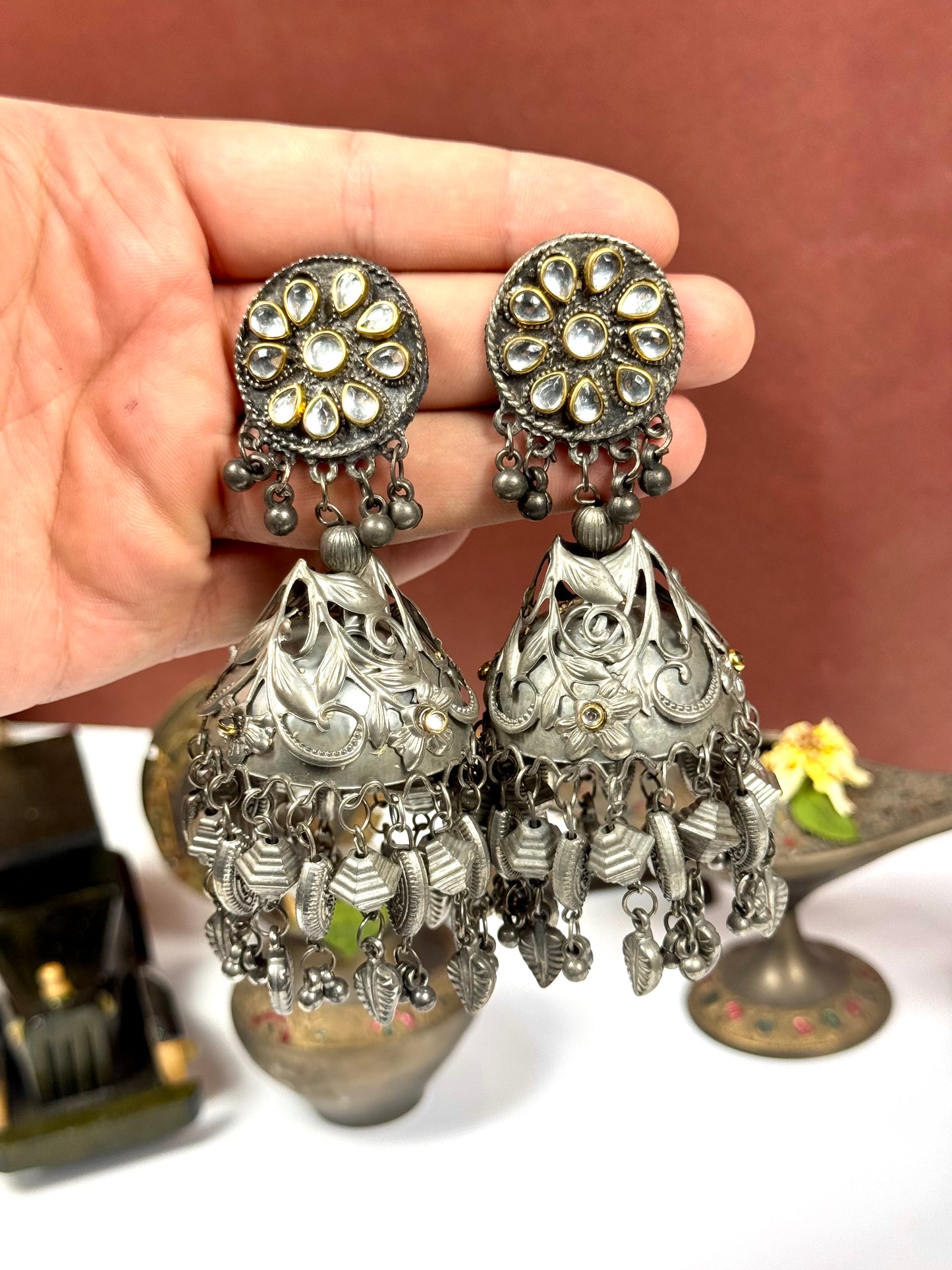Oxidised Anmol Jhumka